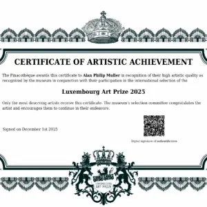 Luxembourg Art Prize 2025 Certificate of Artistic Merit - Fine Art Awards -Fine Art Auszeichnungen
